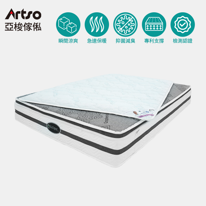 【Artso 亞梭】美國ES伊麗絲-冷暖雙功能雙人護背床墊(彈簧床/獨立筒)