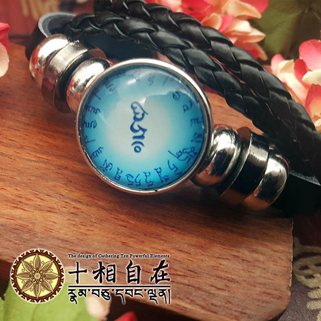 十相自在-藥師佛心咒水晶咒輪手環(Kala-040)