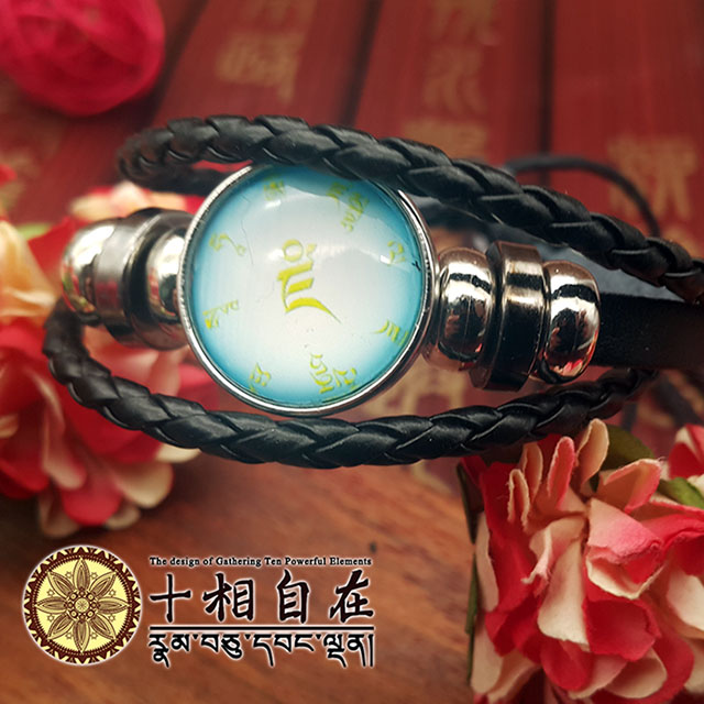 十相自在-黃財神心咒水晶咒輪手環(Kala-049)