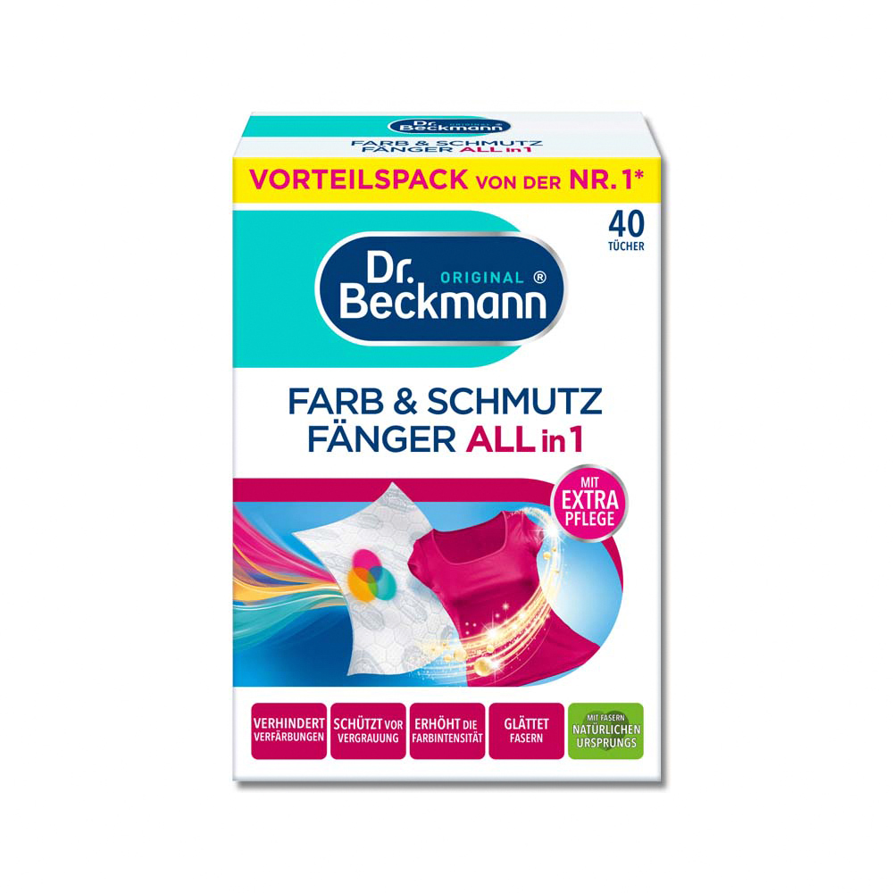 德國Dr. Beckmann-貝克曼博士拋棄式強效防互染洗衣護色魔布防染色片40片/盒