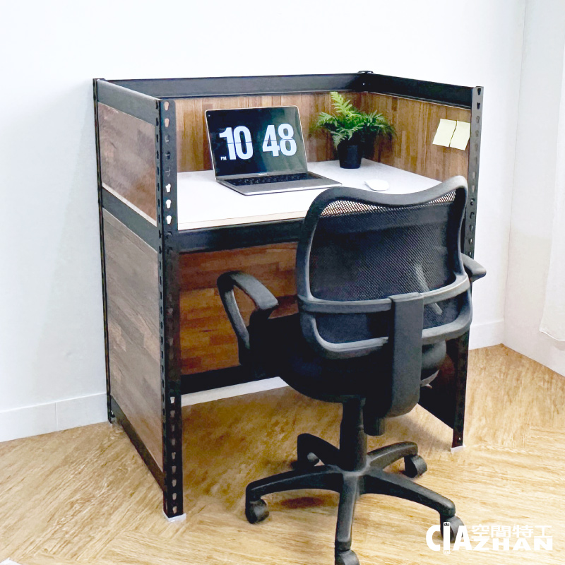 【空間特工】屏風辦公桌（雙色可選/90x60x75cm)工作桌 電腦桌 書桌 角鋼桌 工作站 會議桌