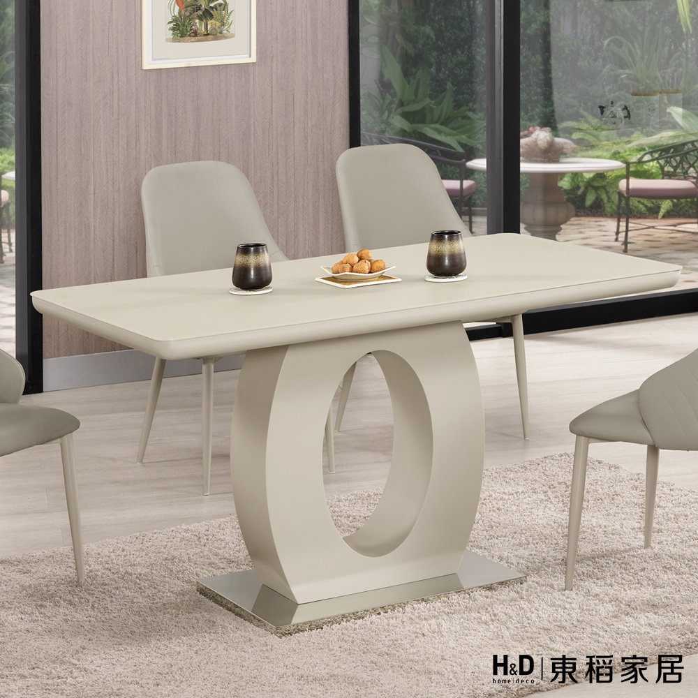 【H&D 東稻家居】玻璃餐桌4.6尺(TCM-10122)