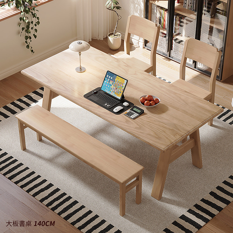 原木加長雙人書桌/餐桌/140CM (Y11794)