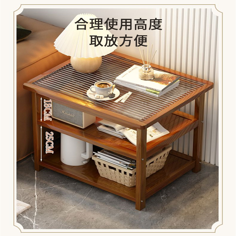 高檔茶幾 家用玻璃床頭小桌子 移動沙發邊櫃 簡約置物架邊幾角幾茶櫃