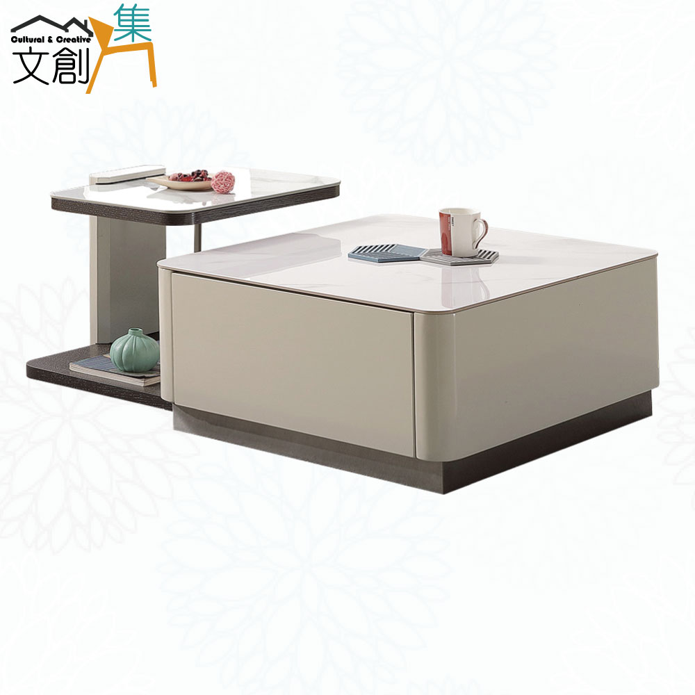 【文創集】凱爾伊4.4尺巖板大小茶几組合
