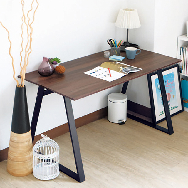 Bernice-尼加4尺工業風書桌/工作桌(胡桃色)