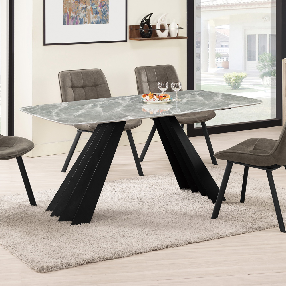 Bernice-西雅圖5.3尺工業風石面造型餐桌/工作桌