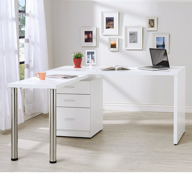 Bernice-納特爾4.9尺多功能旋轉桌/工作桌/辦公桌(白色)