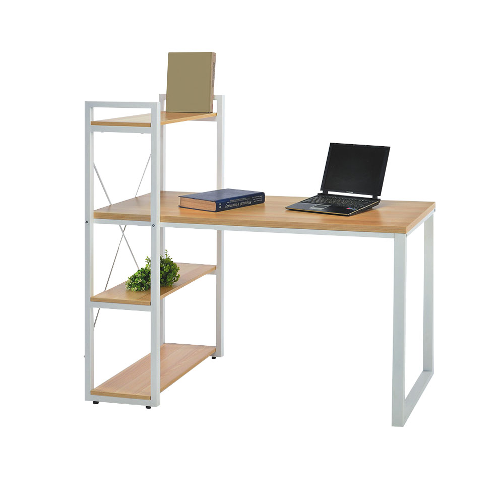 Bernice-諾瓦4尺多功能L型書桌/置物書架書桌