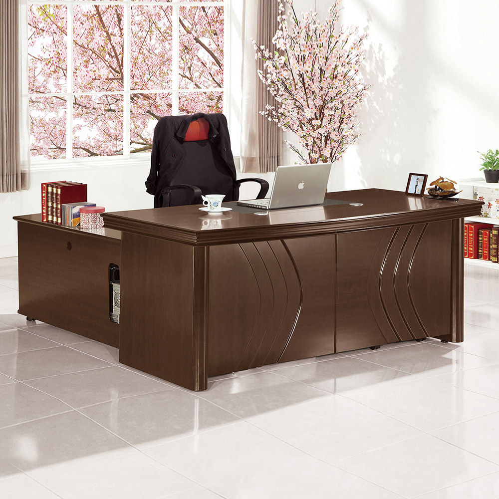 Bernice-蘭達5.9尺L型主管辦公桌組合(辦公桌+側邊收納長櫃+活動置物櫃)