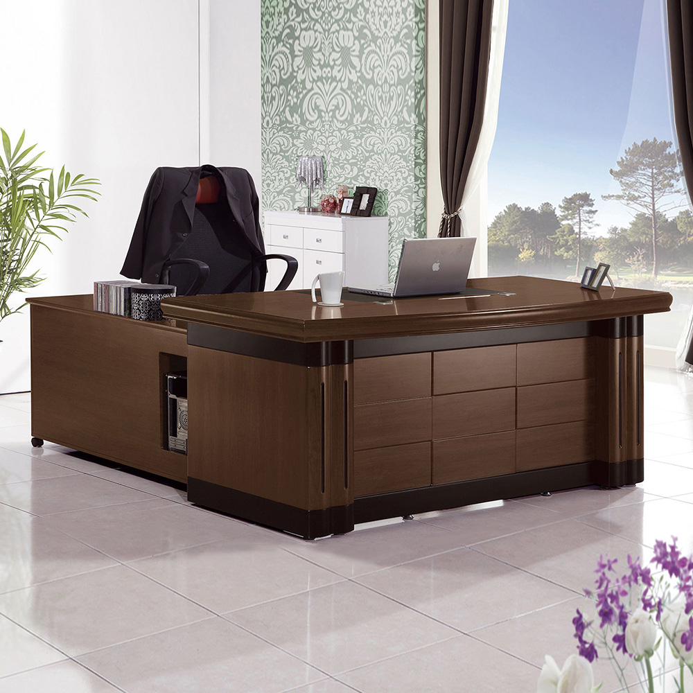Bernice-克恩5.9尺L型主管辦公桌組合(辦公桌+側邊收納長櫃+活動置物櫃)