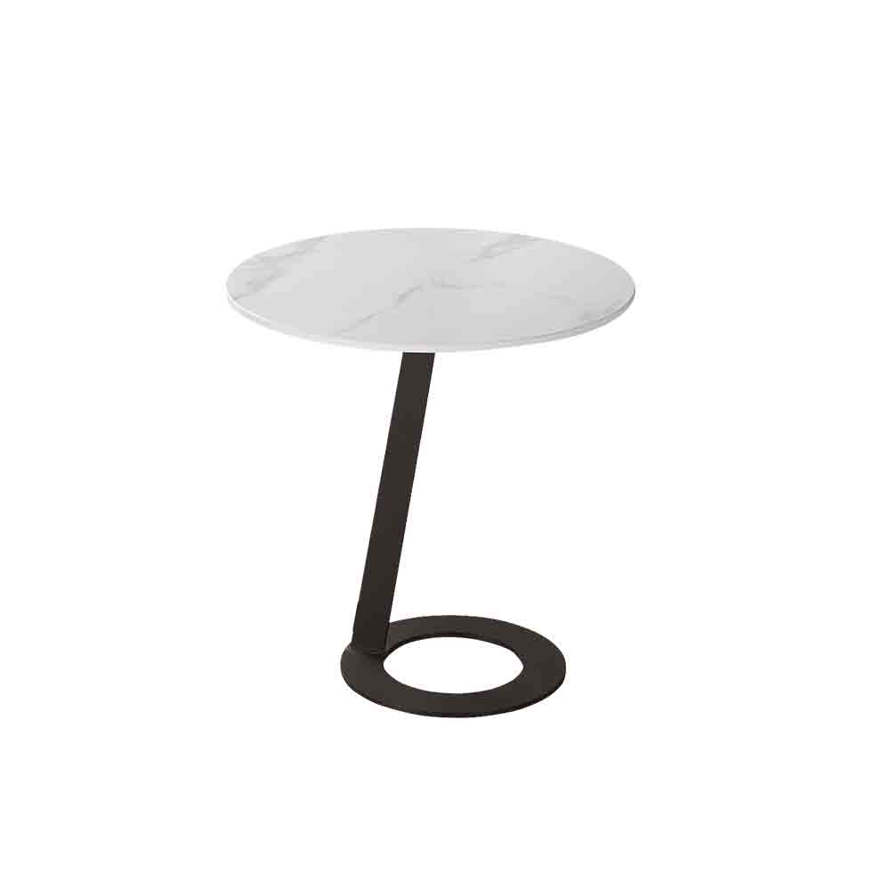Bernice-賈絲明1.7尺工業風圓形岩板小茶几/邊几/邊桌
