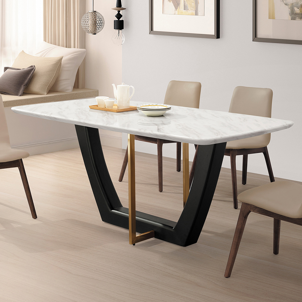 Bernice-特薩6尺工業風石面造型餐桌/工作桌/長桌/會議桌
