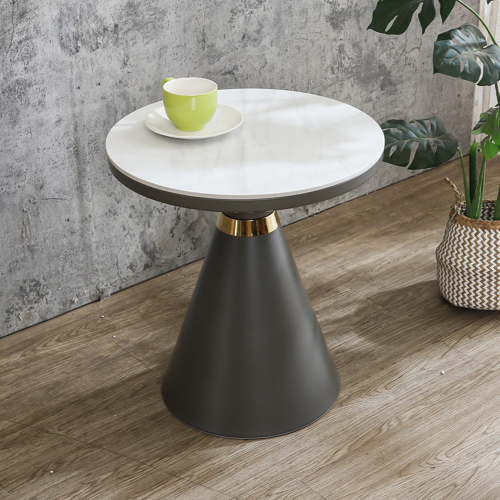 Bernice-安希1.7尺時尚岩板設計款造型茶几/圓形小茶几/邊几/邊桌