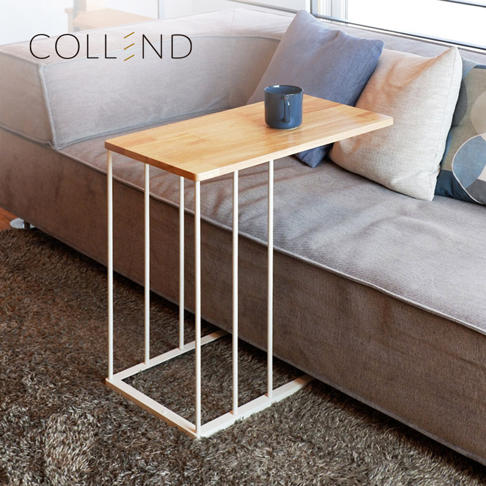 【日本COLLEND】HAK 兩用式實木鋼製沙發邊桌/茶几-DIY