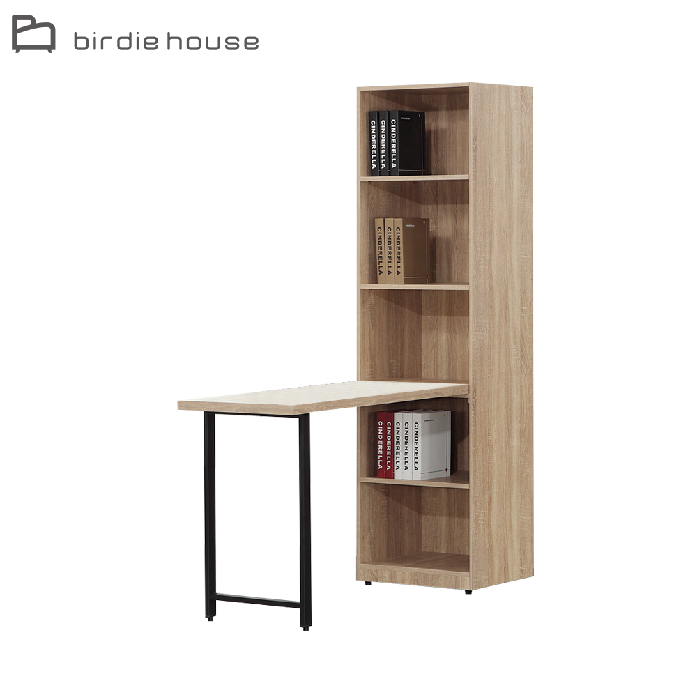 Birdie-凱旋4尺伸縮書桌+開放式書櫃/L型工作桌組合-桌面可左右擺放