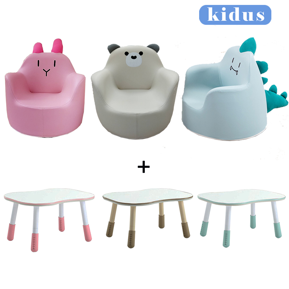 【KIDUS】兒童100公分花生桌+大款動物小沙發 HS003+SF102 多種搭配桌椅組合