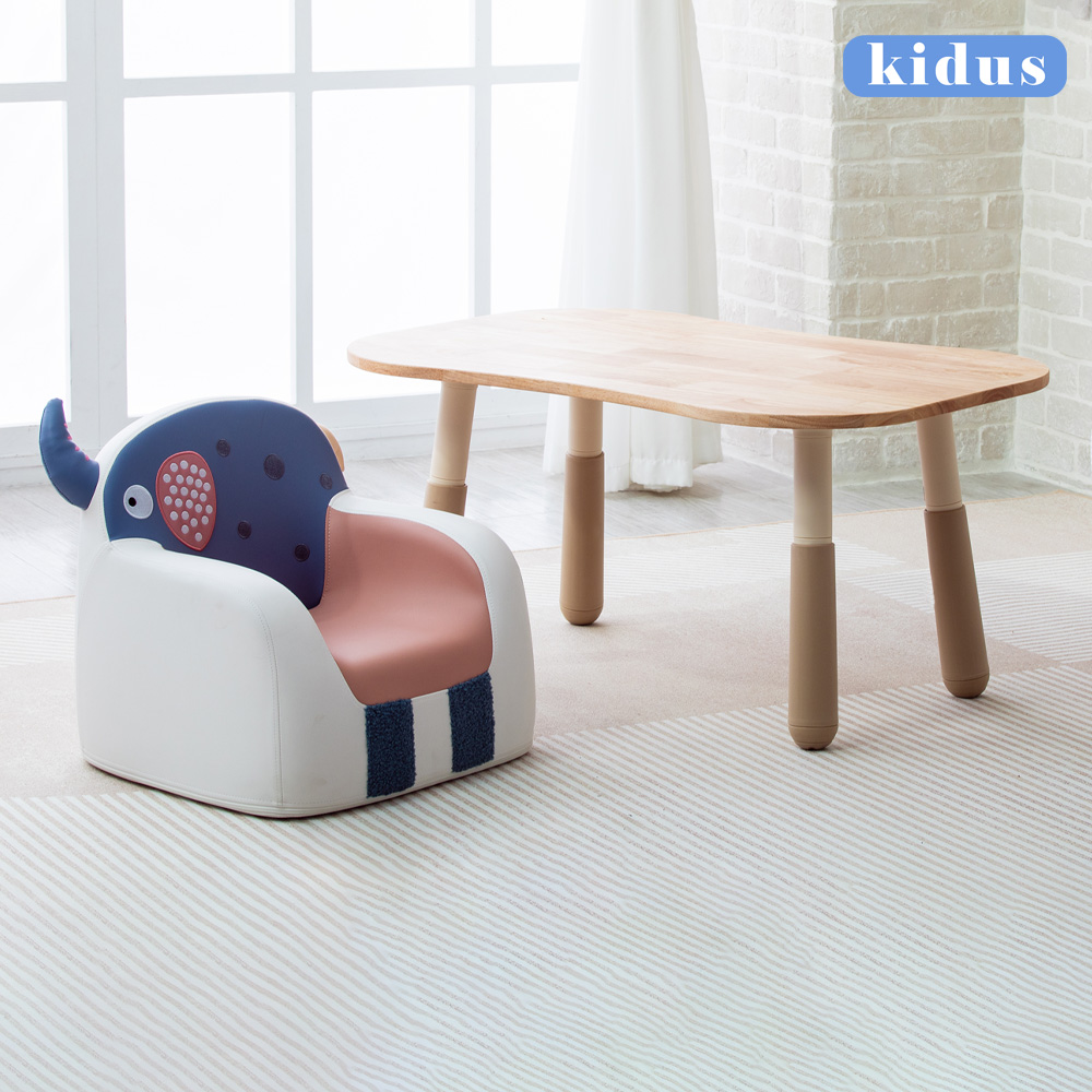 【KIDUS】實木90公分兒童遊戲桌椅組花生桌一桌一椅HS3090+SF005(兒童桌椅 學習桌椅 繪畫桌椅)
