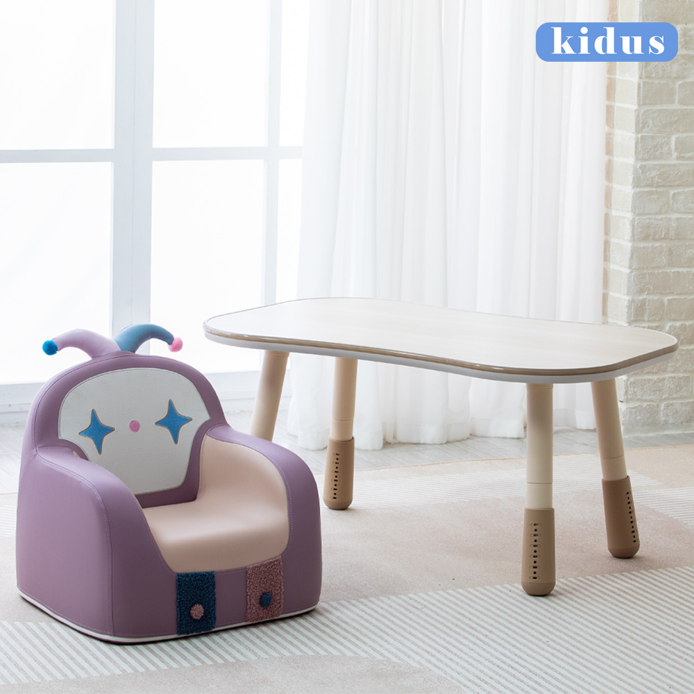 【KIDUS】 兒童遊戲桌椅組合 90CM花生桌與動物沙發 HS002+SF005( 升降桌 兒童桌椅 成長桌椅)
