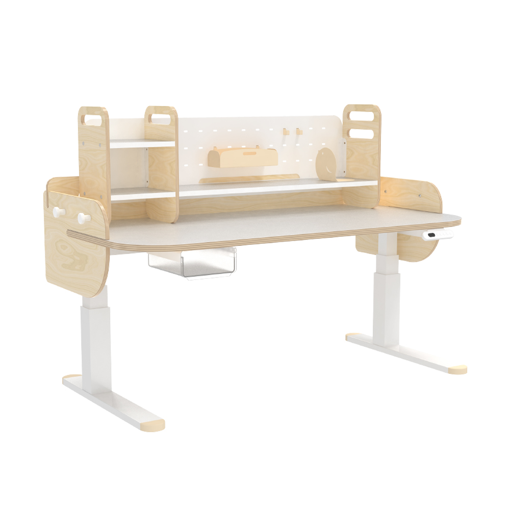 【林製作所】兒童電動升降成長桌+桌上架 一起長高桌PRO (寬120cm 高53-113cm)