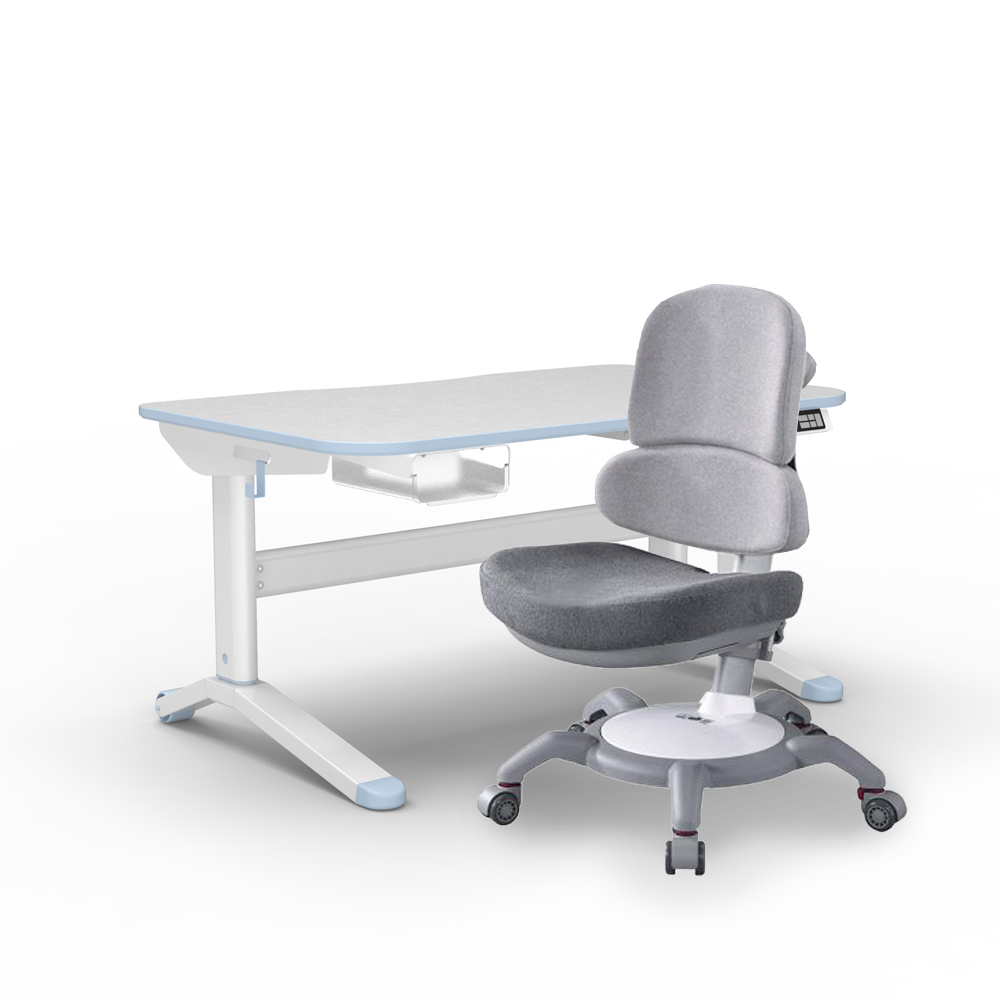 【林製作所】兒童電動升降成長桌+椅 一起長高桌 寧靜藍小桌基本款 (寬100cm 高50-73cm)