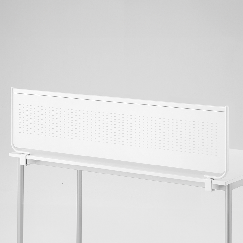 【林製作所】夾具式鐵製洞洞板桌上屏風W140cm