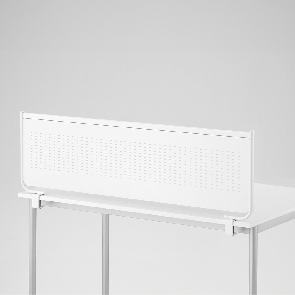 【林製作所】夾具式鐵製洞洞板桌上屏風W120cm