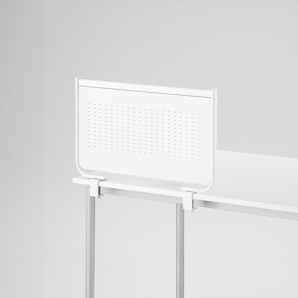 【林製作所】夾具式鐵製洞洞板桌上屏風W60cm