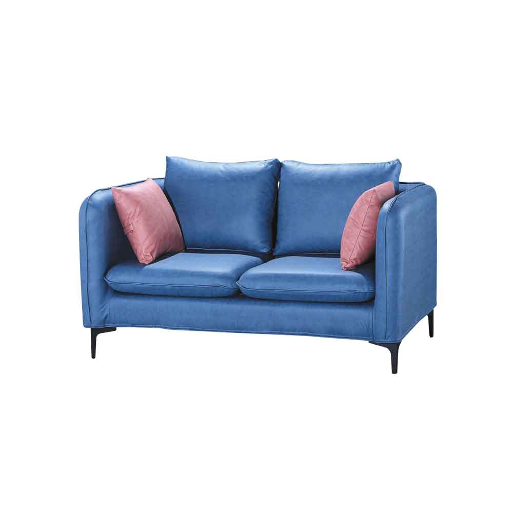 Birdie-緹姆藍色科技布沙發/雙人沙發/二人座沙發-贈抱枕