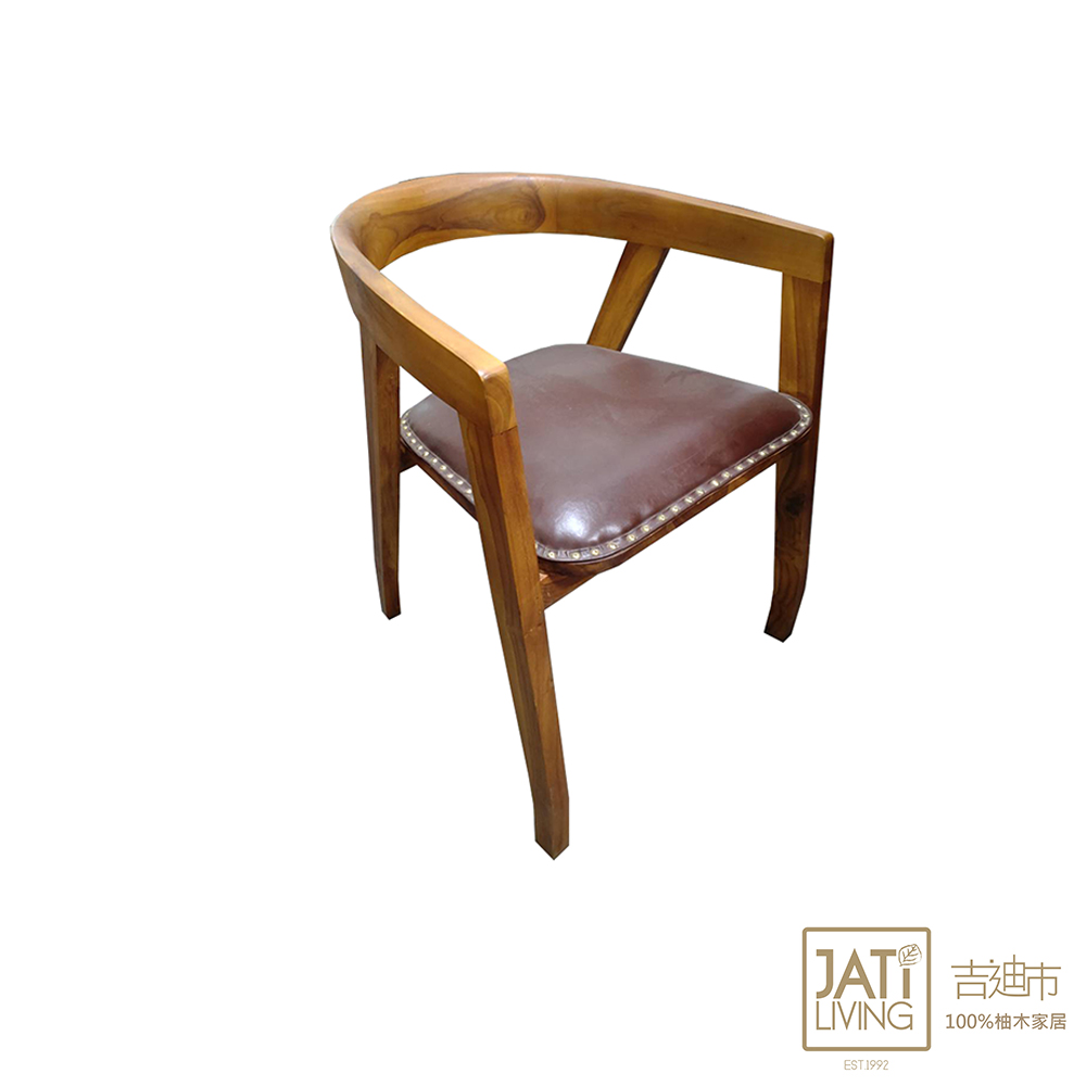 【吉迪市柚木家具】柚木全牛皮造型休閒椅 RPCH018SL