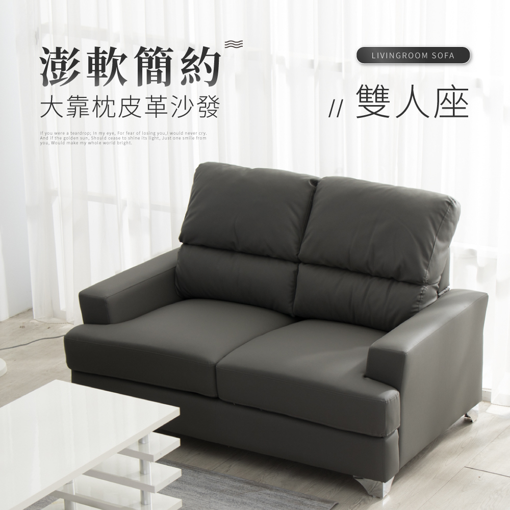 IDEA-威斯鬆軟質感皮革雙人沙發