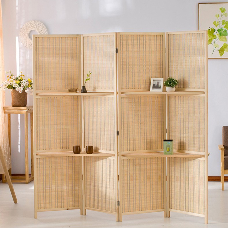 竹編可置物屏風/隔斷屏風-高180cm*寬200cm