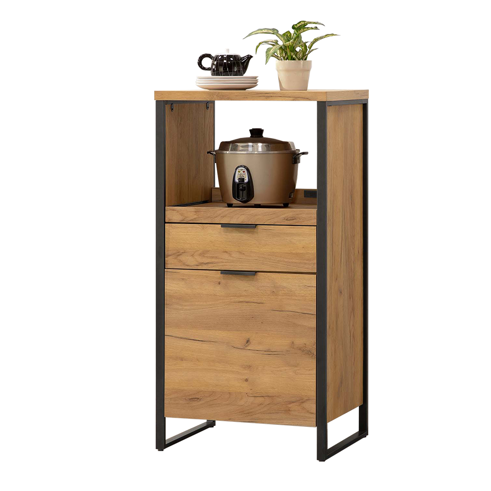 【AT HOME】美斯特2x4尺黃金橡木色單門單抽餐櫃