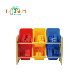 ☆ DELSUN ☆ [DELSUN 5506B 兒童玩具收納架 原色 雜物塑膠收納架 木製收納架 DIY 臺灣製造