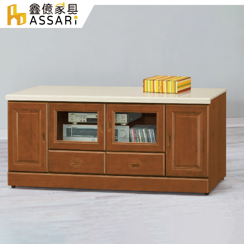 ASSARI-樟木色5尺石面電視櫃(寬144x深48x高65cm)