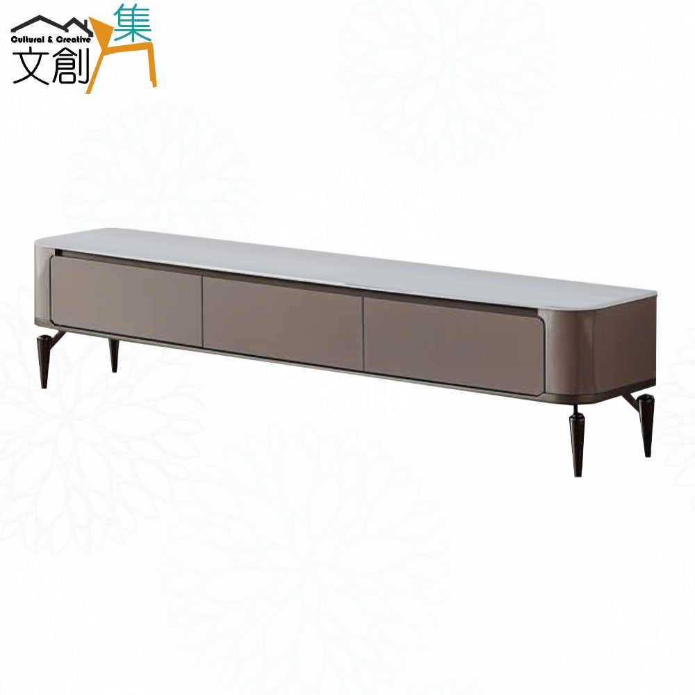 【文創集】莫妮6.7尺三抽玻璃電視櫃