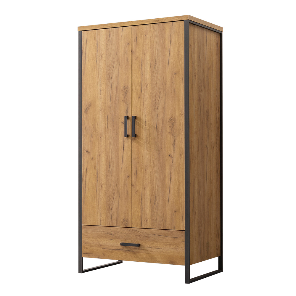 【AT HOME】歐登3尺黃金橡木雙門單抽衣櫃