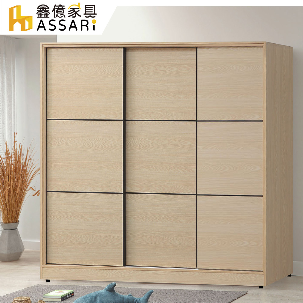 ASSARI-喬伊7.5尺推門衣櫃(寬224x深59x高197cm)