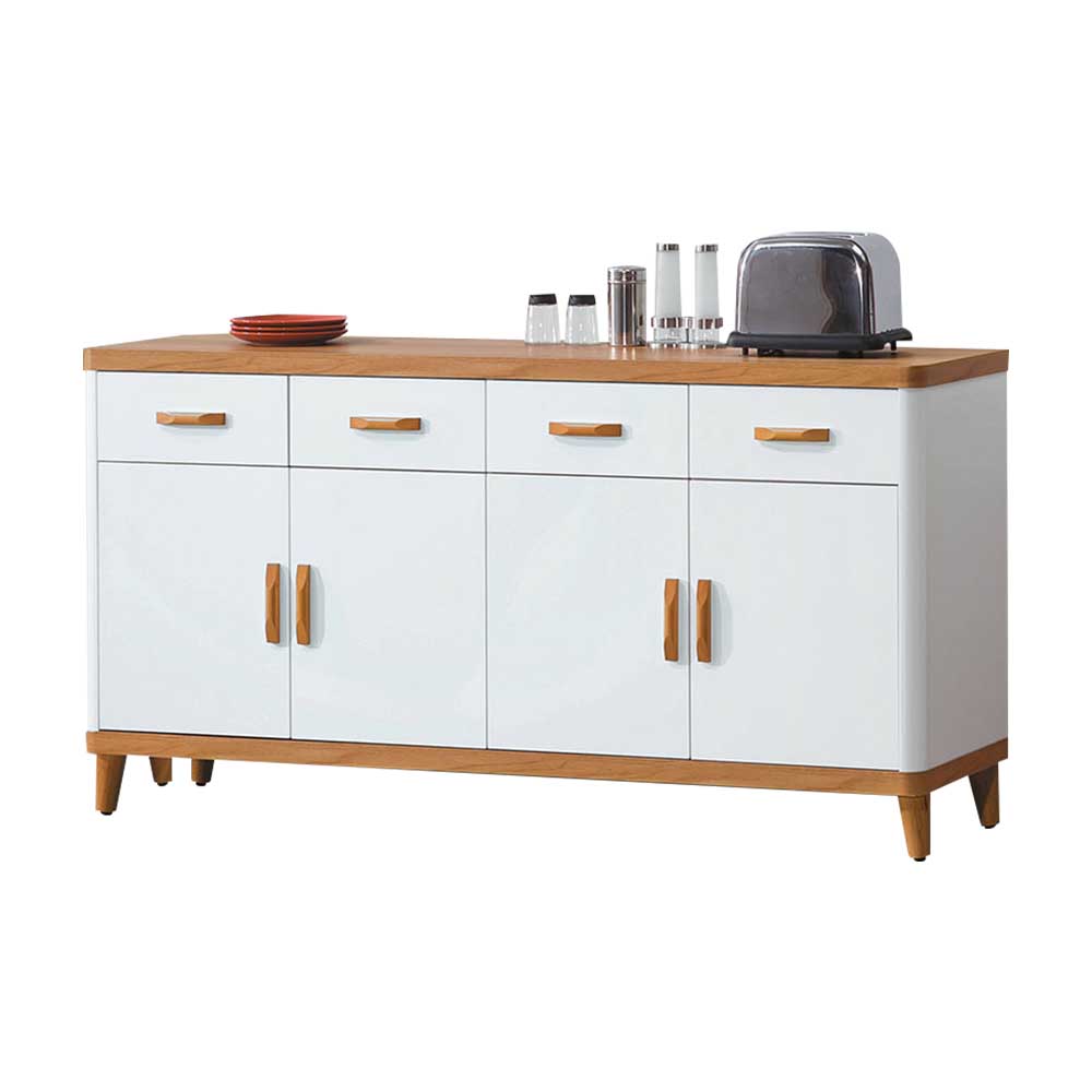 Bernice-貝思5.3尺雙色收納餐櫃/碗盤置物櫃/玄關櫃/置物矮櫃(下座)