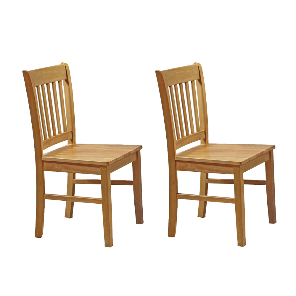 【ATHOME】二入組塔帕斯原木色實木餐椅/休閒椅