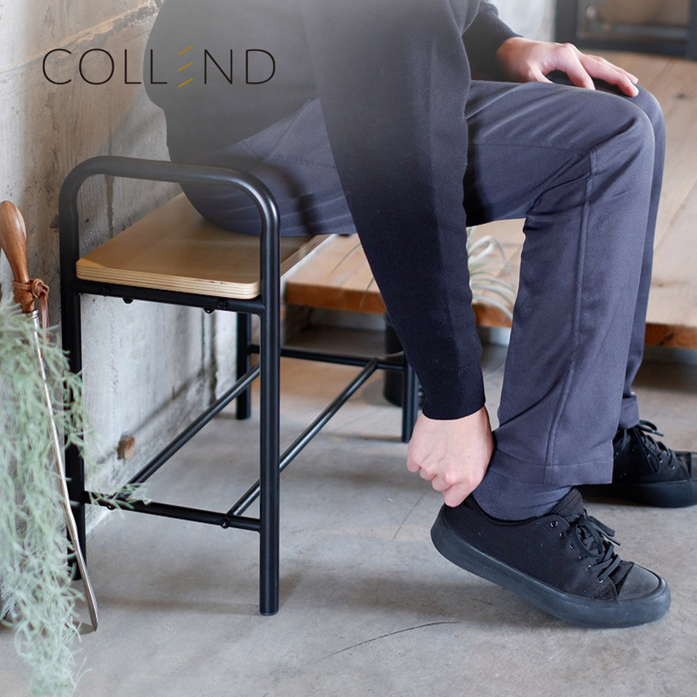 【日本COLLEND】IRON 鋼製玄關雙層收納鞋凳/置物架-DIY