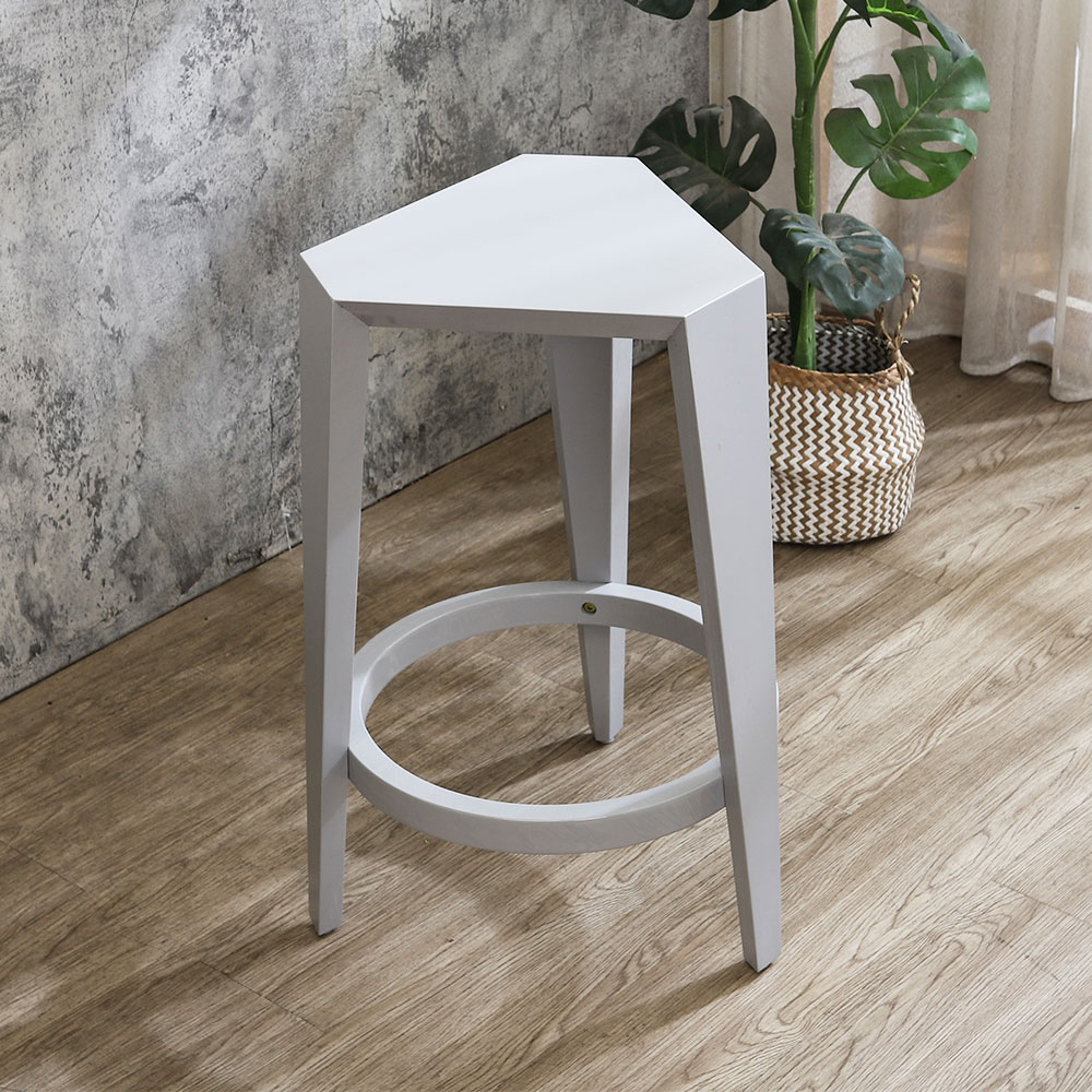 Bernice-邁克爾現代幾何六角造型實木高腳椅/吧台椅/吧檯椅-灰色