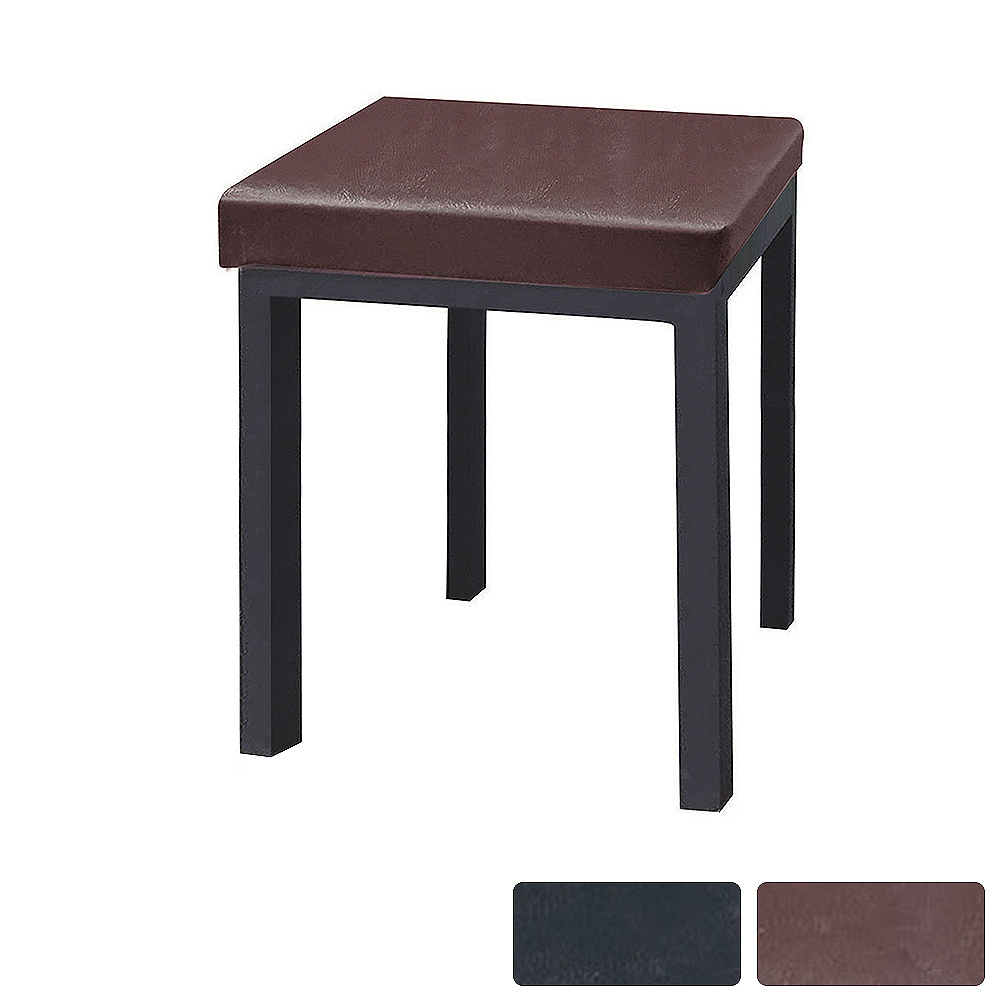 Bernice-里加輕工業風皮革方形餐椅/方凳/單椅/休閒椅/商業椅/洽談椅(兩色可選)