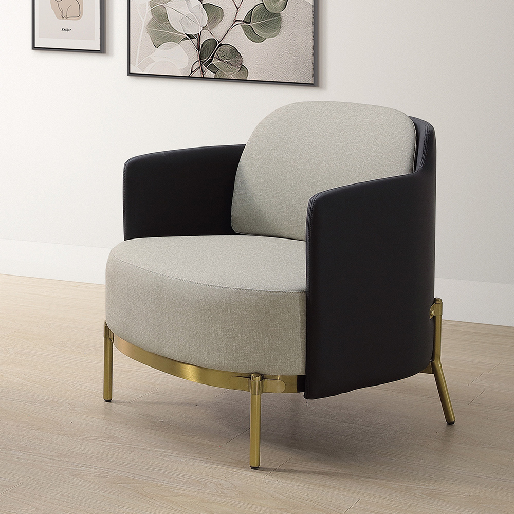 Bernice-瑟尼現代風皮革造型沙發椅/休閒單人椅/設計款椅/扶手餐椅/房間椅/會客椅/商務洽談椅