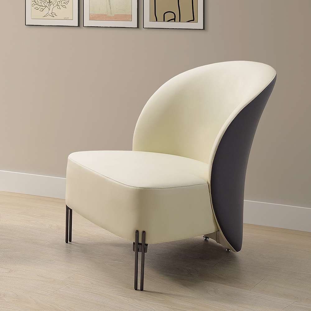 Bernice-倫特現代風皮革造型沙發椅/休閒單人椅/房間椅/會客椅/商務洽談椅/設計款餐椅