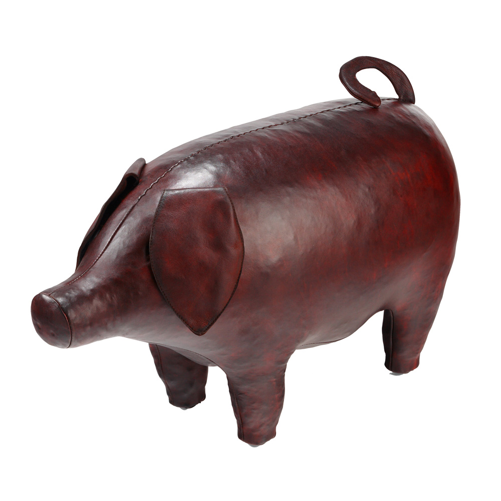 【北歐櫥窗】Omersa Yorkshire Pig 約克夏豬 手工皮革凳（中）