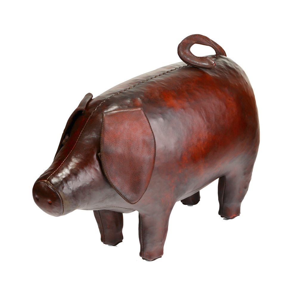 【北歐櫥窗】Omersa Yorkshire Pig 約克夏豬 手工皮革凳（標準）