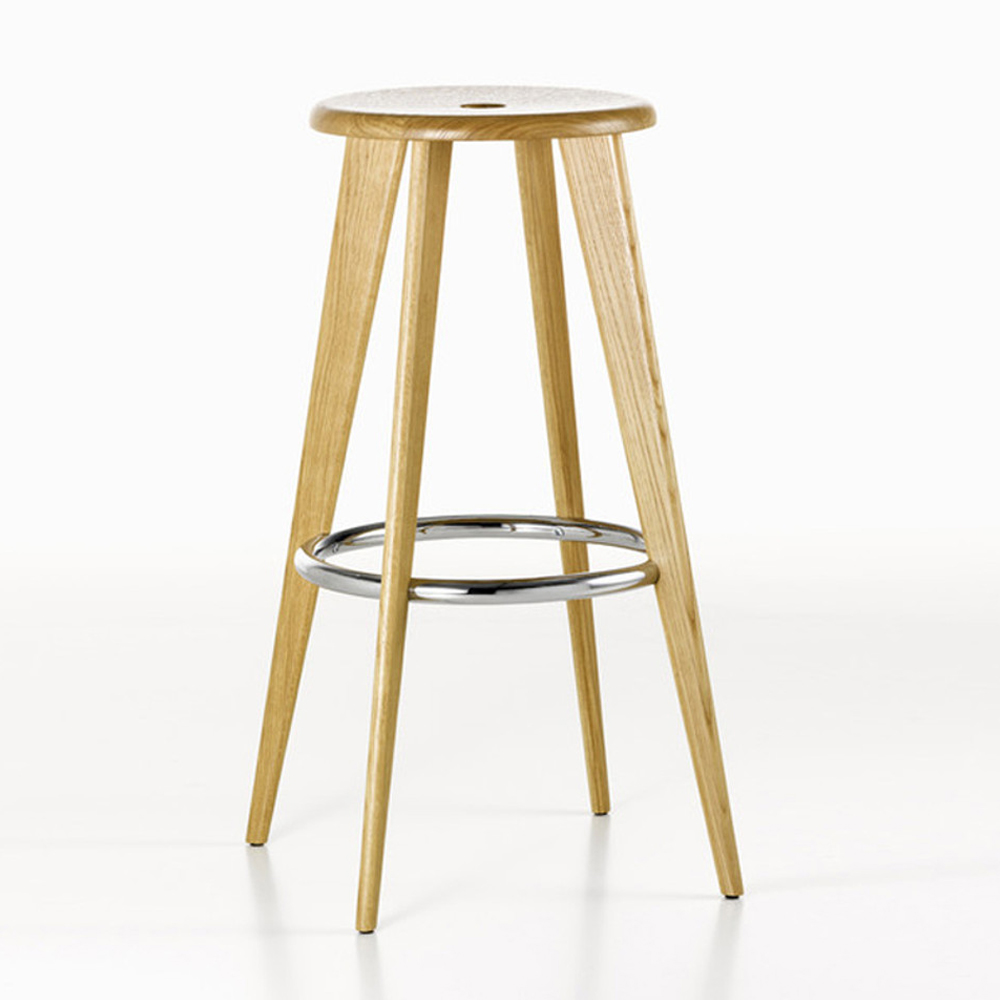 【北歐櫥窗】Vitra Tabouret Haut 高腳圓凳（淺橡木）