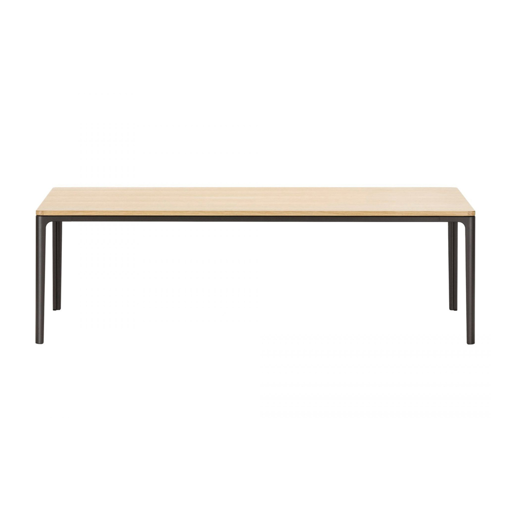 【北歐櫥窗】Vitra Plate Table 長桌（淺橡木桌面、深黑桌腳、41 x 113 公分）