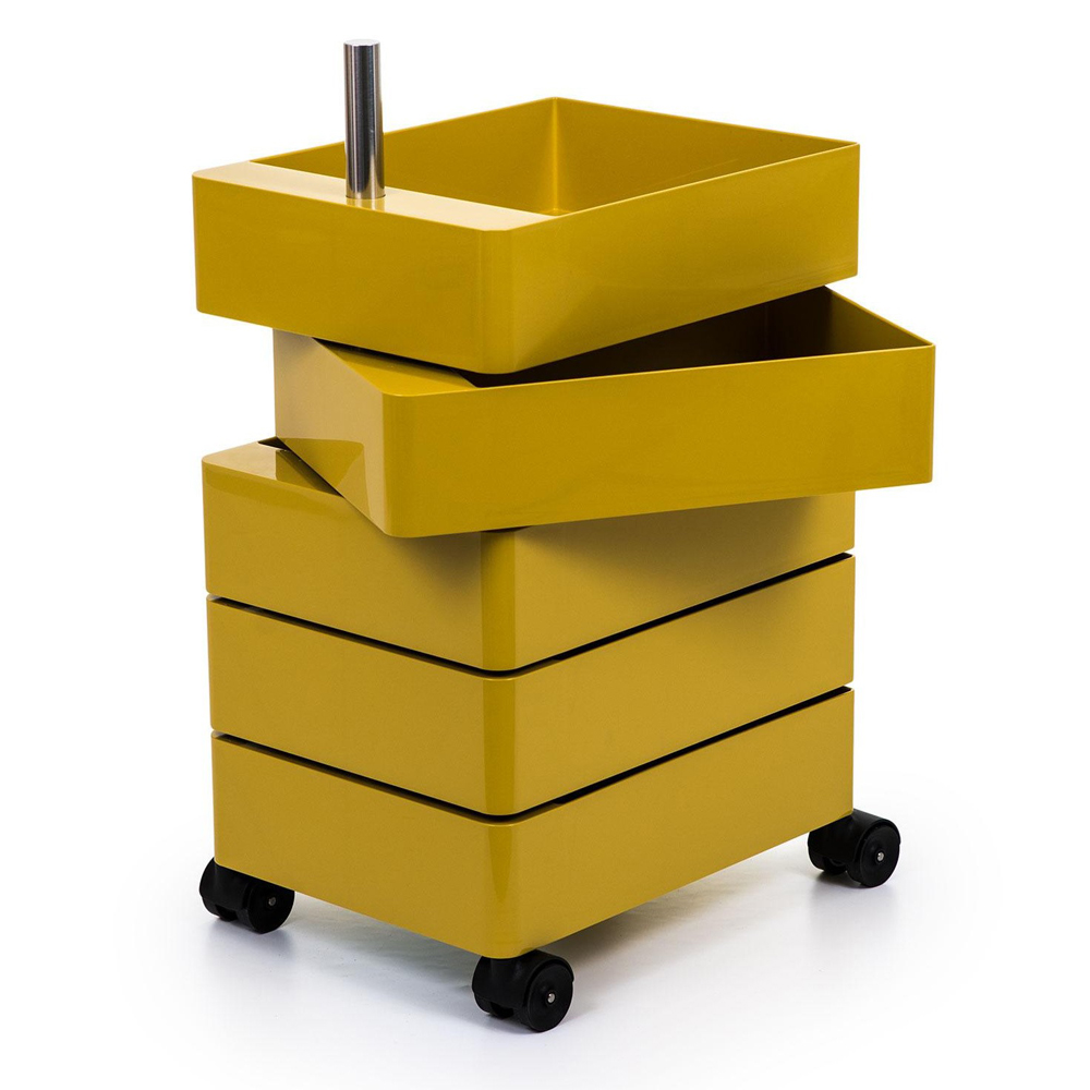 【北歐櫥窗】Magis 360 Container 滾輪五層置物櫃（芥黃）